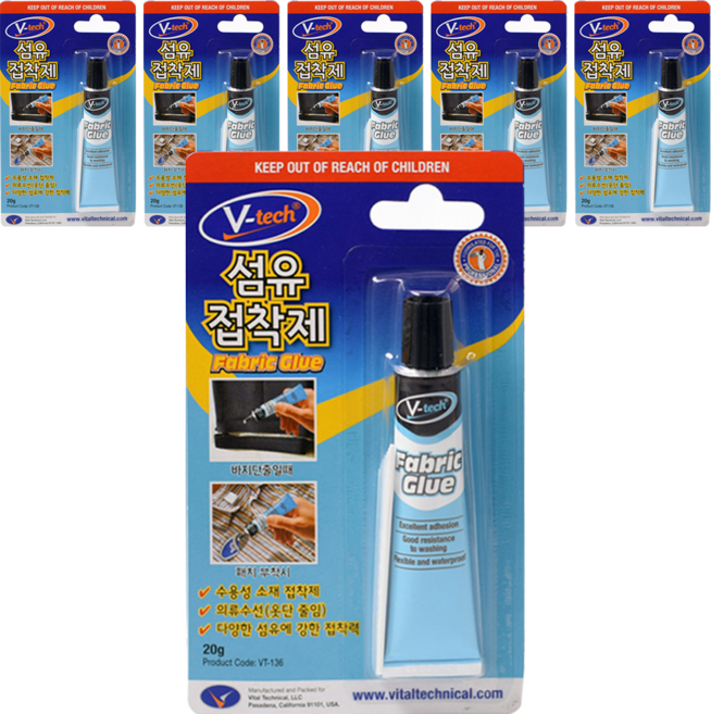 Vtech 섬유 접착제 20g, 6개