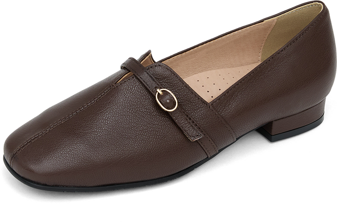GISSE 女款 J-shoe 手工天然羊皮 Hiton 方頭樂福鞋 2cm