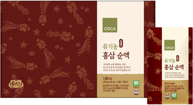 올가홀푸드 유기농 6년근 홍삼 순액, 1개, 1.5L