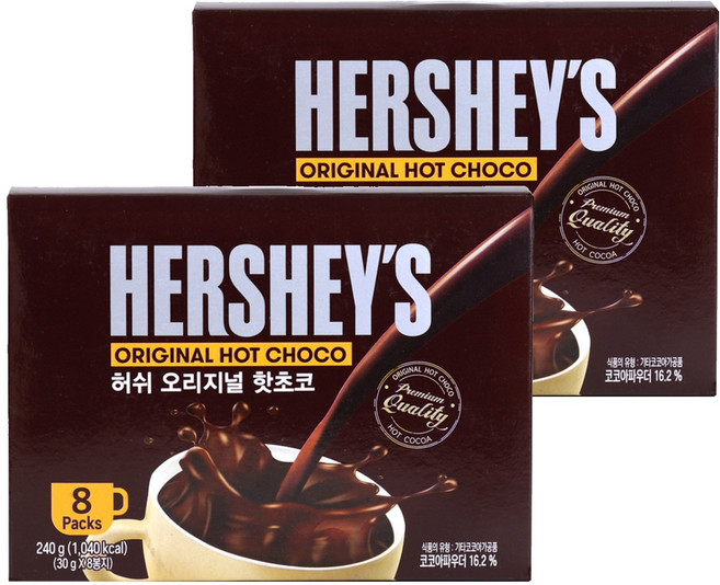 허쉬 오리지널 핫초코 분말 8p, 30g, 8개입, 2개