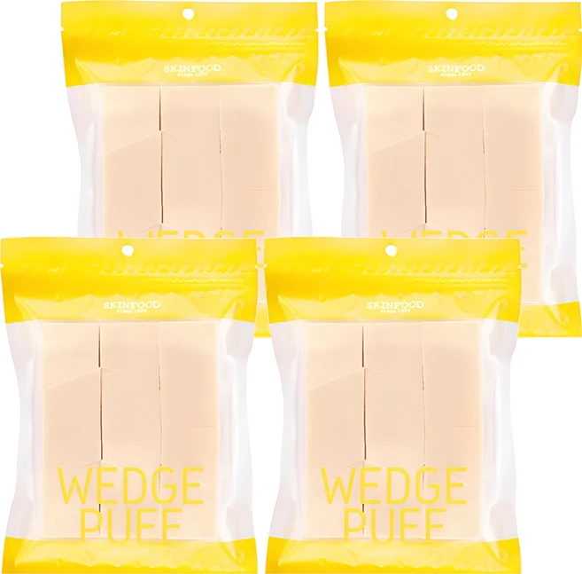스킨푸드 웨지 퍼프 대용량, 4개 - 쿠팡