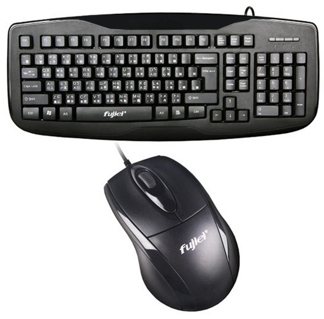 fujiei 富吉 HOPE+ 雪豹防水鍵鼠組 低噪音, KF0040, 黑色, 一般型