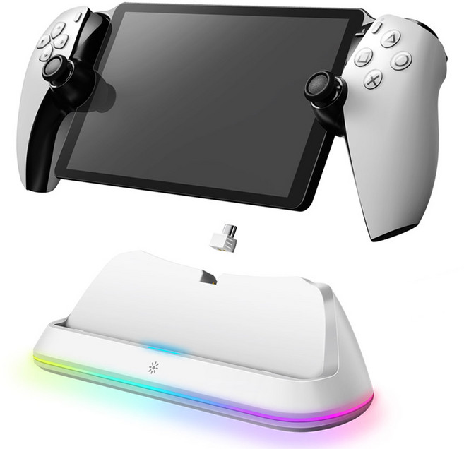 JOYTRON PlayStation PS5 PS Portal 內建遊戲 智能RGB充電支架, 1套, 白色, JTPT-106