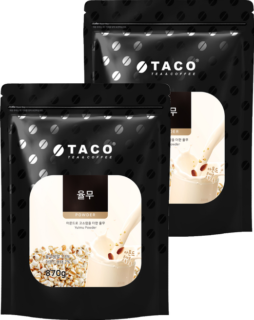 타코 율무 파우더, 870g, 2개, 1개입