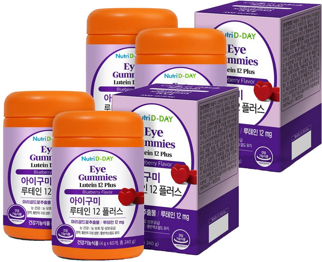 뉴트리디데이 아이구미 루테인 12 플러스, 60정, 4개