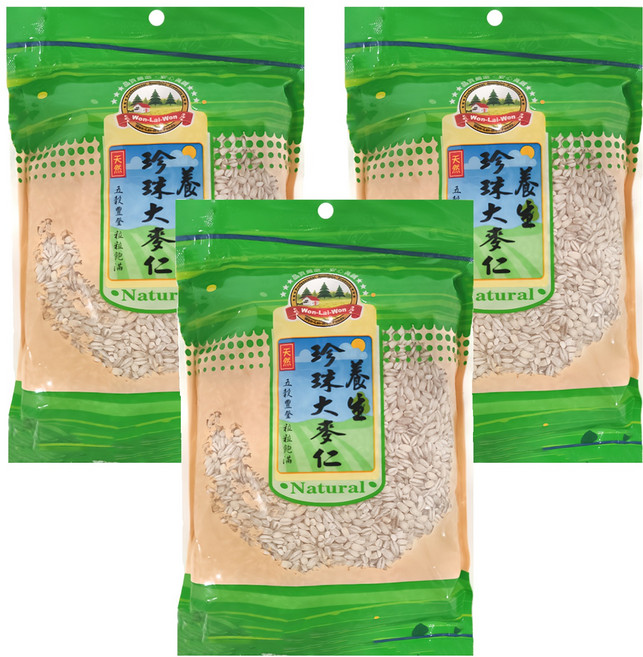 WON LAI WON 旺來旺 養生珍珠大麥仁 天然, 600g, 3包