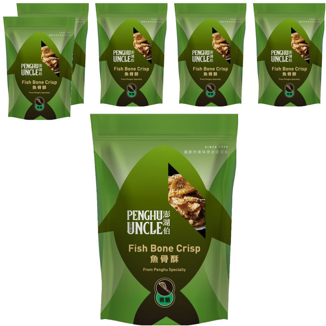 澎湖伯 魚骨酥 青蔥, 100g, 6包