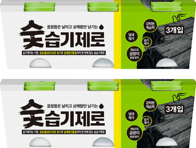 피죤 숯 습기제로 본품, 300g, 6개