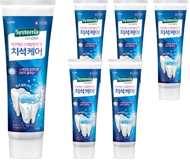 시스테마 치석케어 치약, 120g, 6개