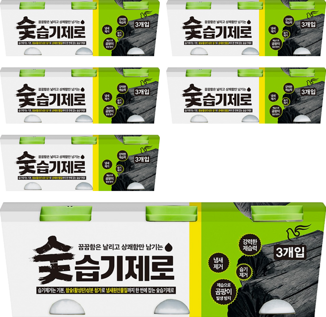 피죤 숯 습기제로 본품, 300g, 18개