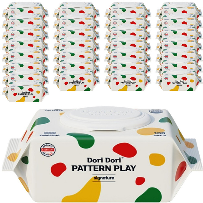 도리도리 패턴플레이 시그니처 아기물티슈 캡형, 50g, 100매, 80개