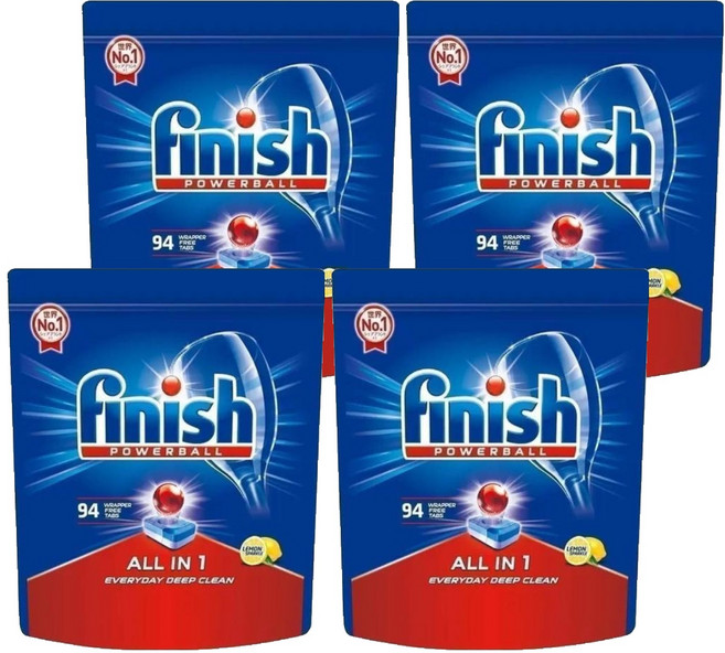finish MUSE 洗碗機專用 紅球強效洗碗錠 94錠, 4包