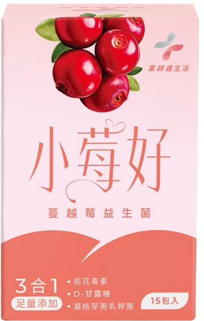 PHARGOODS 藥師健生活 小莓好蔓越莓益生菌, 15包, 30g, 1盒