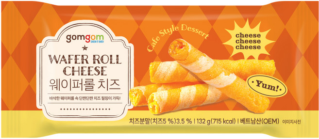 곰곰 웨이퍼롤 치즈, 132g, 1개