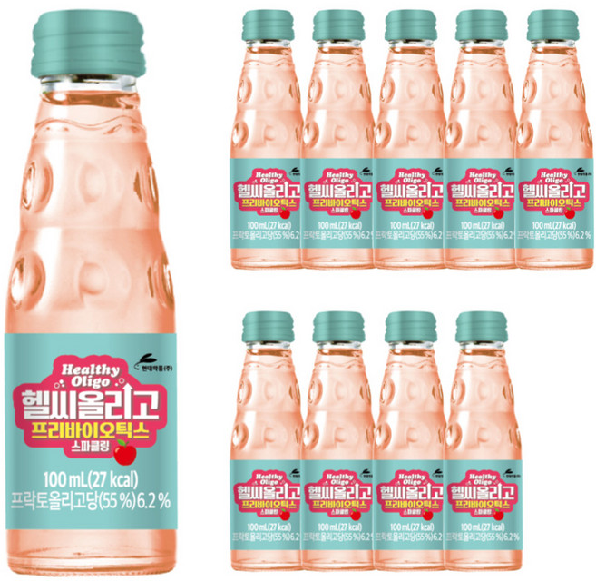 헬씨올리고 프리바이오틱스 스파클링 탄산음료, 100ml, 10개
