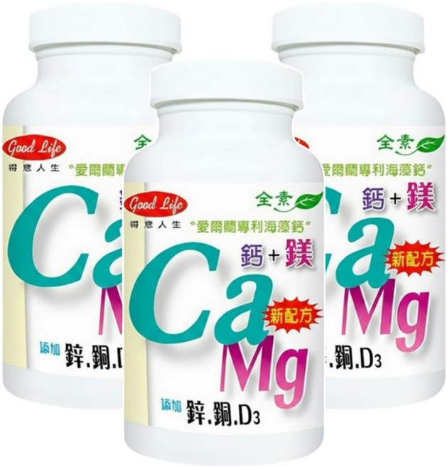 good Life 得意人生 愛爾蘭專利海藻鈣 + D3 + 鎂, 100顆, 3罐