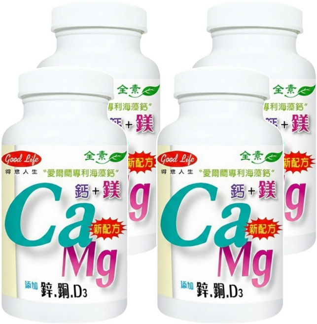 good Life 得意人生 愛爾蘭專利海藻鈣 + D3 + 鎂, 100顆, 4罐