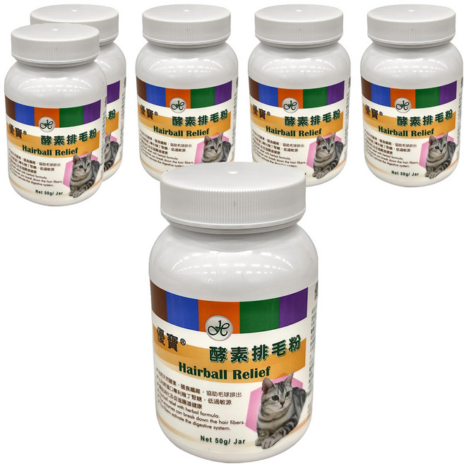 優寶 酵素 粉, 50g, 排毛, 6瓶