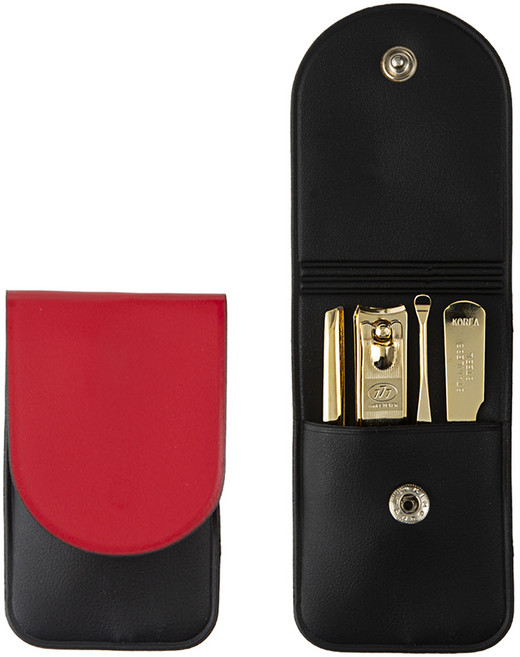 777 휴대용 여행용 손톱깎이 4p 세트 TS-32XG, 1세트, 금장 레드블랙
