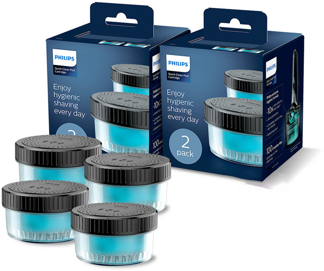 필립스 면도기 무선 클렌징 팟 세척 카트리지 세정액 2p, CC12/51, 2세트
