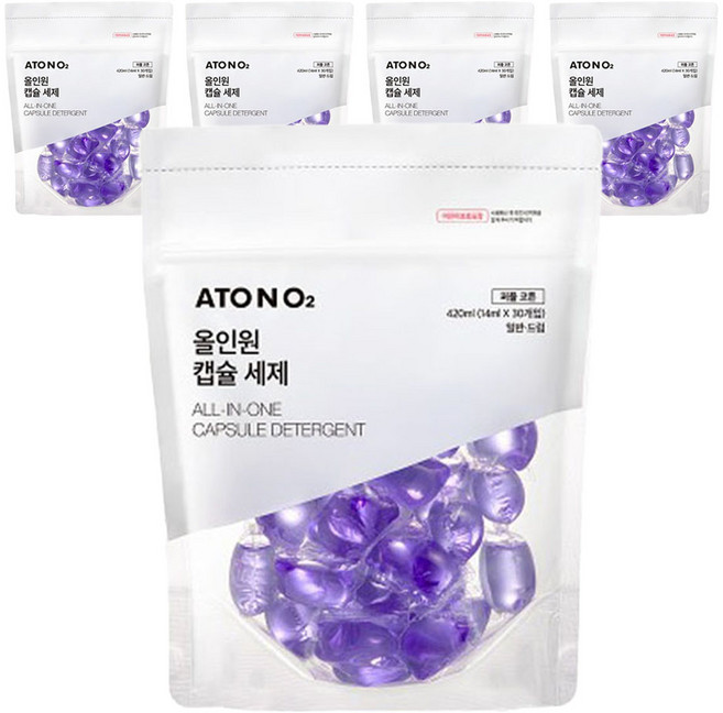 ATO N O2 愛多氧 All in one洗衣膠囊, 5包, 30顆