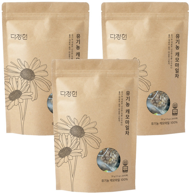 다정헌 유기농 캐모마일차, 1.5g, 20개입, 3개