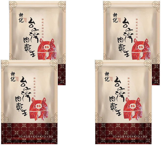 Taiwan dried meat king 軒記 台灣肉乾王 檸檬豬肉乾, 160g, 4包