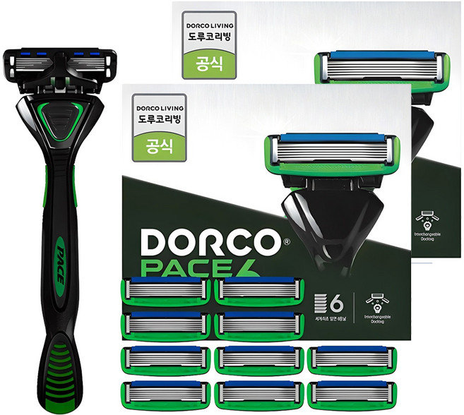 DORCO 多可樂客 PACE 6 刮鬍刀 + 備用刀片 10p, 2套