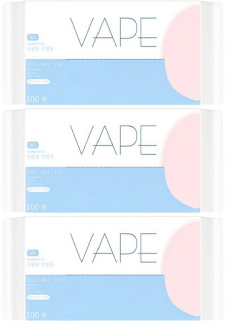 VAPE 팝업타입 일회용 페이스 타올, 100매, 3개