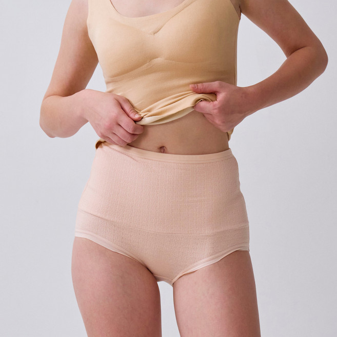 글램모먼트 시그니처커버 여성용 기모 하이웨스트 브리프 삼각팬티