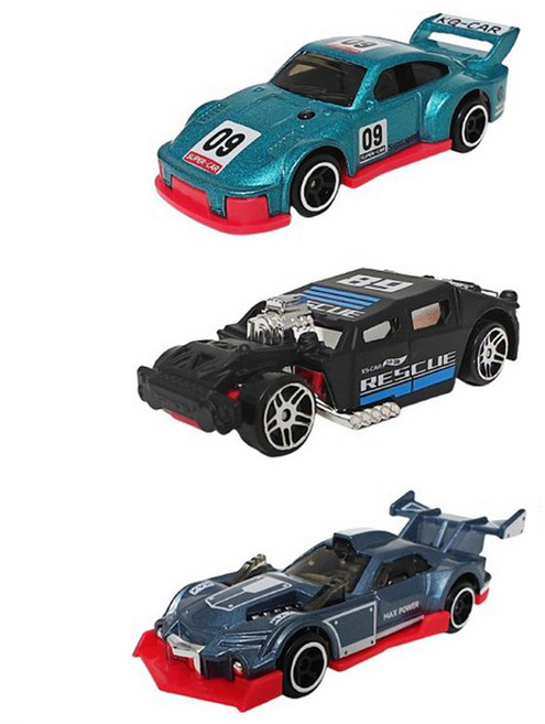 love color 樂彩森林 迷你合金車3件組, 競速跑車 多色, 1組