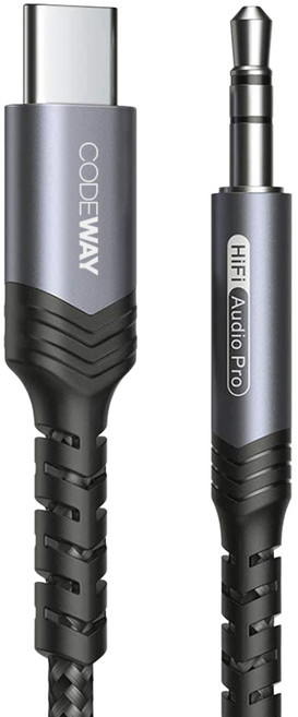 CODEWAY Type-C to AUX 高保真音質 音源線 1m, 黑色, 單一商品, 1條