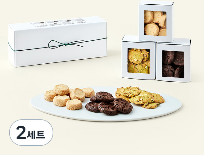 메종엠오 쿠키 사브레 바니유 110g + 사브레 쇼콜라 110g + 튜일 피스타슈 70g 선물세트, 290g, 1개입, 2세트