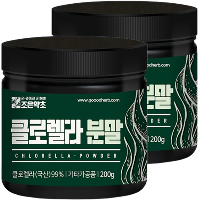 조은약초 클로렐라 분말, 2개, 200g - 쿠팡