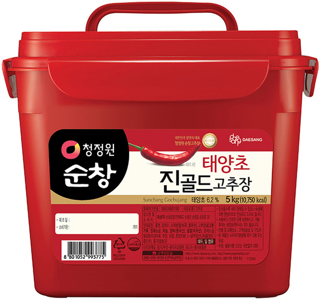 청정원순창 태양초 진골드고추장, 5kg, 1개