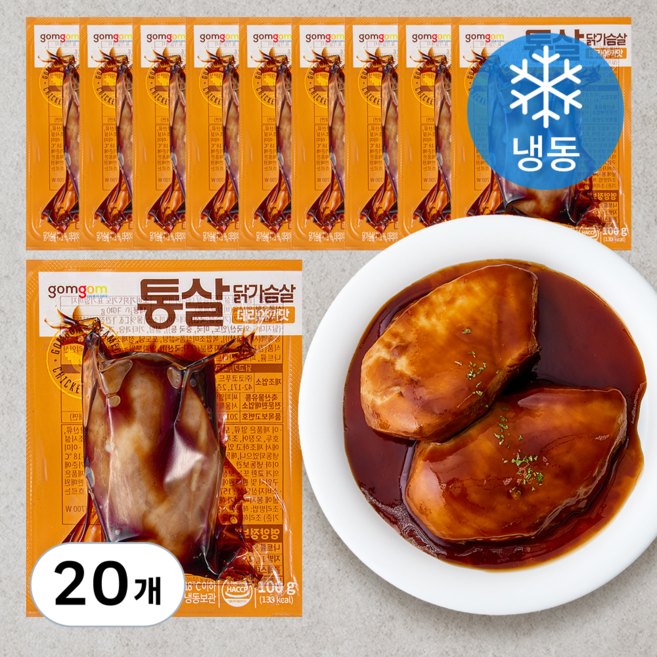 곰곰 통살 닭가슴살 데리야끼맛 (냉동), 100g, 1개입, 20개