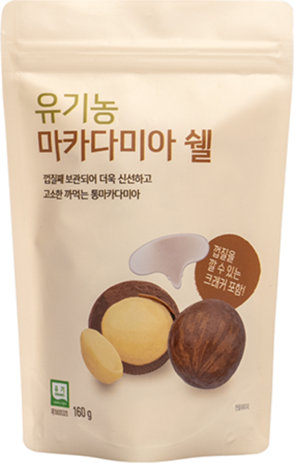 올가홀푸드 유기농 마카다미아 쉘, 160g, 1개