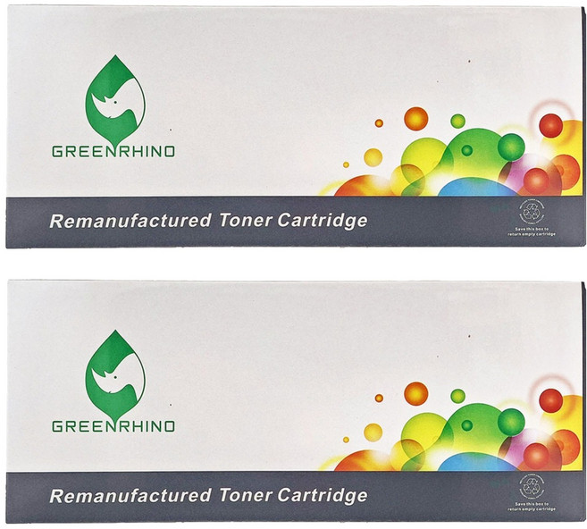 GREENRHINO 綠犀牛 環保碳粉匣 符合STMC測試標準 包裝堅固, 黑色, 2個