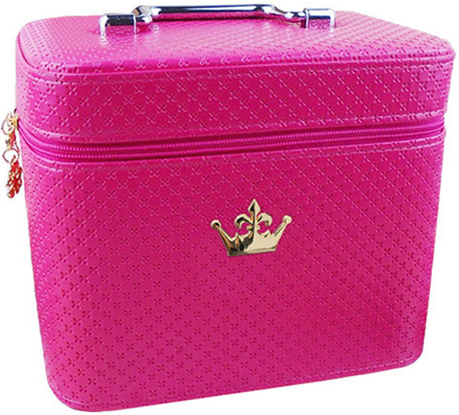 더자카 스타일리쉬 크라운 뷰티파우치 M, 핫핑크, 1개