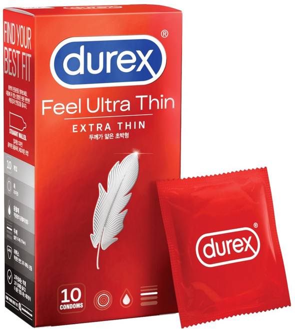 듀렉스 필 울트라 씬 초박형 콘돔, 10개입, 1개