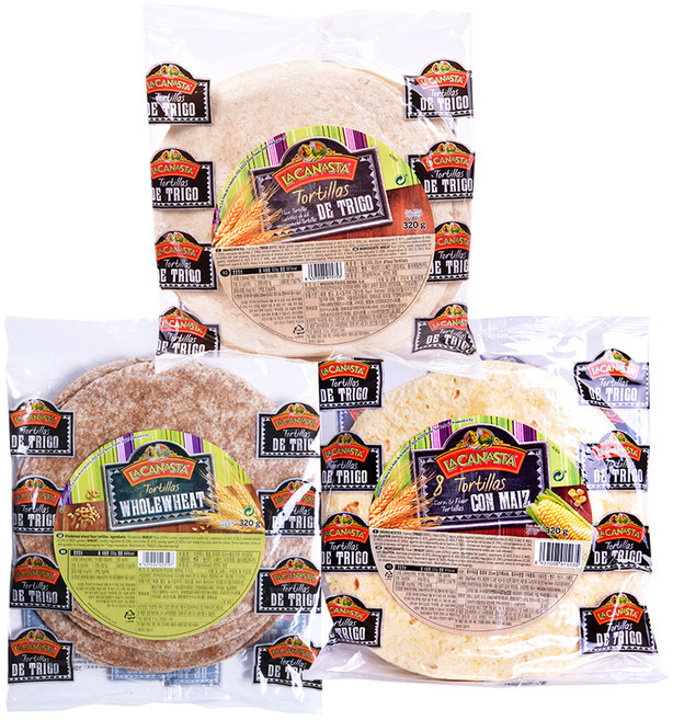 라카나스타 통밀 또띠아 320g + 옥수수 앤 밀 또띠아 320g + 밀 또띠아 320g 세트 20cm, 960g, 1세트