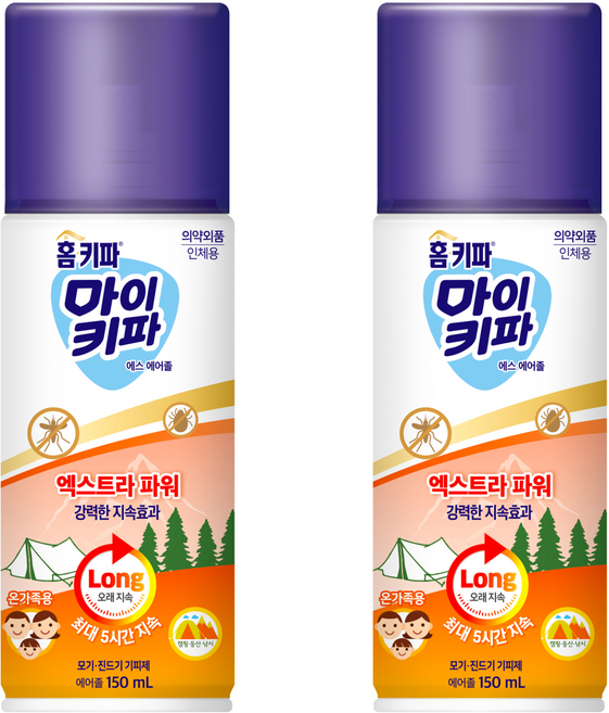 홈키파 마이키파 에스 에어졸 엑스트라 파워, 150ml, 2개