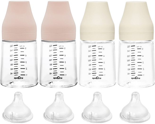 스펙트라 S젖꼭지 올셋 PA 젖병 2종 x 2p 세트, 크림바닐라, 파우더핑크, 160ml, 4개