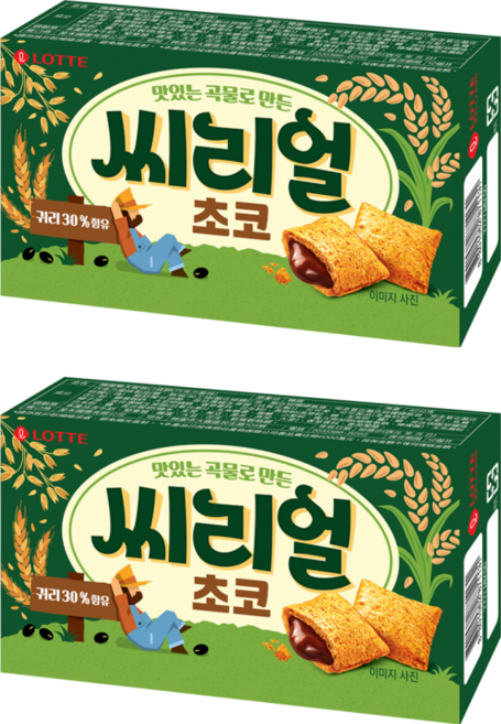 LOTTE 樂天 巧克力夾心穀物餅乾, 42g, 2盒