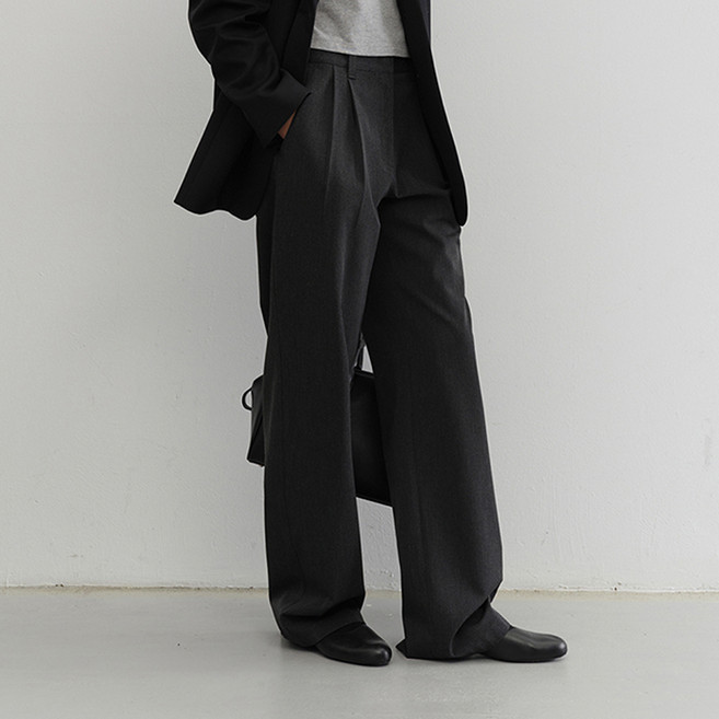Dunst 女款雙褶寬版西裝褲 UDPA5C201