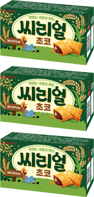 LOTTE 樂天 巧克力夾心穀物餅乾, 42g, 3盒