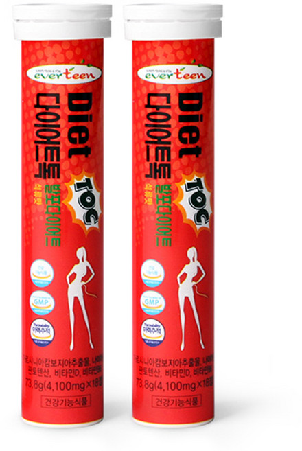 에버틴 다이어트톡 발포다이어트 가르니시아 석류맛, 73.8g, 2개