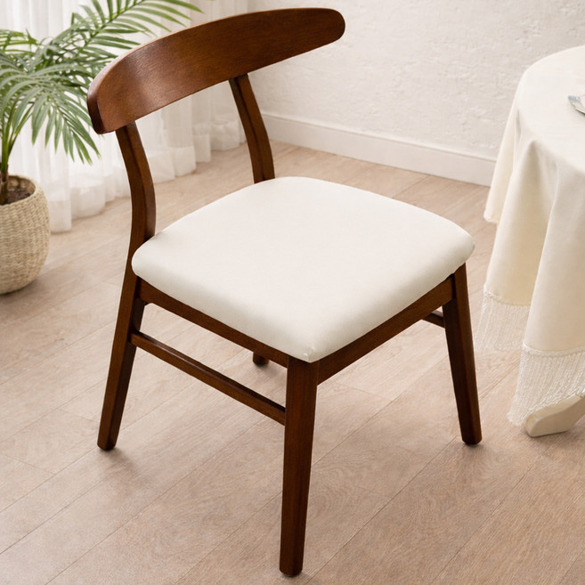 러빙랩 PU 방수 방석 식탁 의자커버, 아이보리, 2개