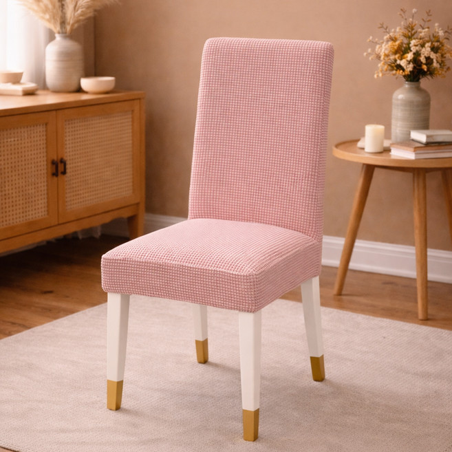 러빙랩 슈가 고탄력 의자커버, 핑크, 4개