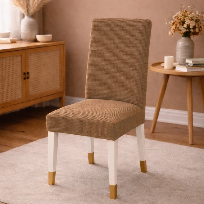 러빙랩 슈가 고탄력 의자커버, 브라운, 4개